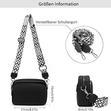 Crossbody-veske, skulderveske av kunstskinn Sort