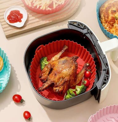 Silikonskål for Air Fryer Sort 19 cm