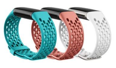 Reimer til Fitbit Charge 5 i silikon 3-pakning turkis / korall / hvit