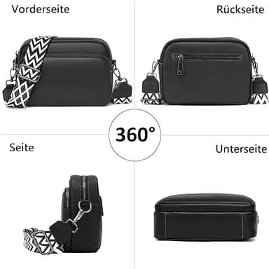 Crossbody-veske, skulderveske av kunstskinn Sort