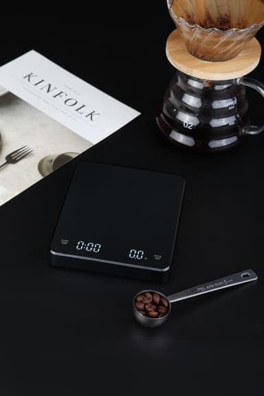 Oppladbar kaffevekt med tidsregulator 3 kg / 0,1 g Sort