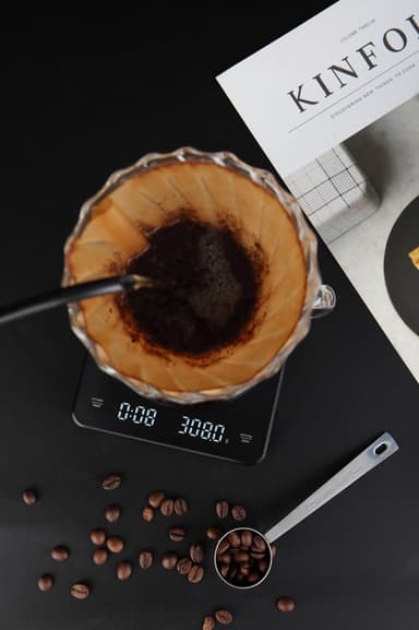 Oppladbar kaffevekt med tidsregulator 3 kg / 0,1 g Sort