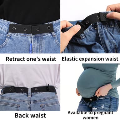 Usynlig elastisk belte 2-pakning Sort