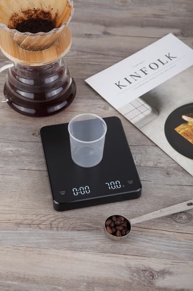 Oppladbar kaffevekt med tidsregulator 3 kg / 0,1 g Sort