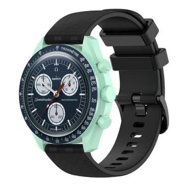 Klokkereim 20 mm Omega/Huawei/Samsung Galaxy Watch silikon Sort