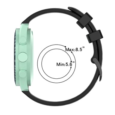 Klokkereim 20 mm Omega/Huawei/Samsung Galaxy Watch silikon Sort