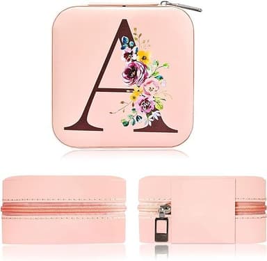 Reise smykkeskrin etui med speil Rosa Model B