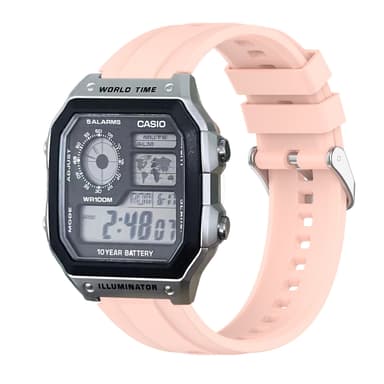Klokkereim for CASIO W-218H AE-1200/1300 Rosa