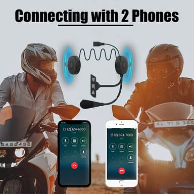 Handsfree-sett til motorsykkelhjelm Bluetooth 5.2 Sort