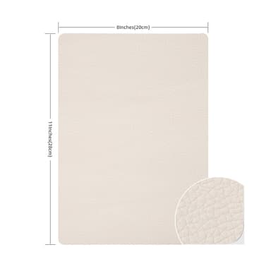 Litchi tekstur selvklebende reparasjonslapper for sofa 3 ark 20x28 cm Beige