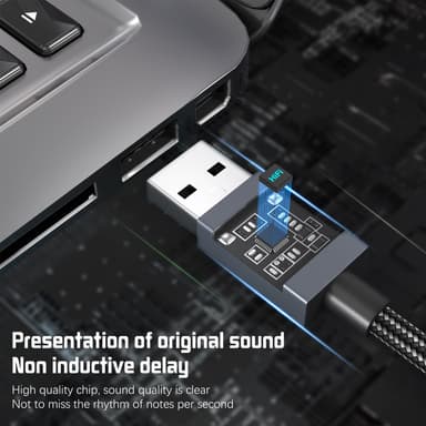 Overgangskabel for lyd, USB til 3,5 mm Grå