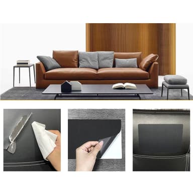 Litchi tekstur selvklebende reparasjonslapper for sofa 3 ark 20x28 cm Beige