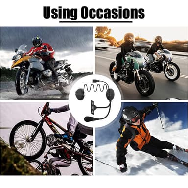 Handsfree-sett til motorsykkelhjelm Bluetooth 5.2 Sort