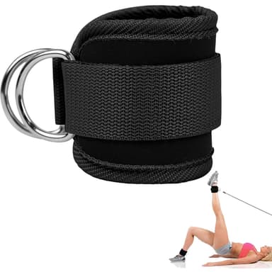 Ankelstropp for styrketrening med kabelmaskiner Sort