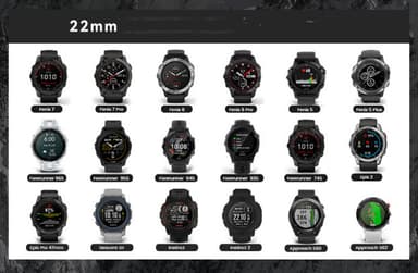 Nylon elastisk klokkerem for Garmin Descent MK3i Blå 22mm