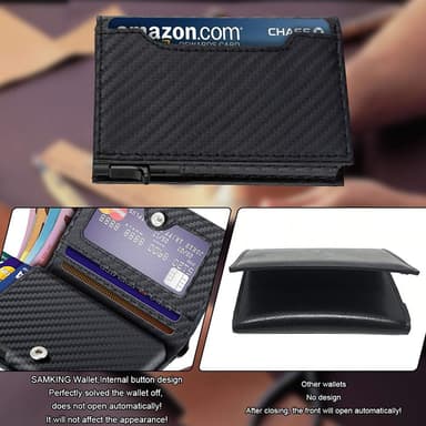 Lommebok med pop-up kortholder RFID-beskyttelse Sort