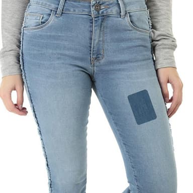 Firkantede påstrykningslapper for jeans 5-pack Denim blå 5x7.5 cm