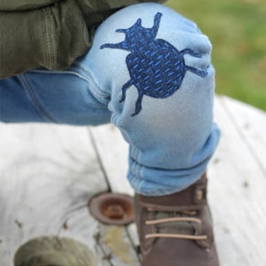 Firkantede påstrykningslapper for jeans 5-pack Denim blå 5x7.5 cm