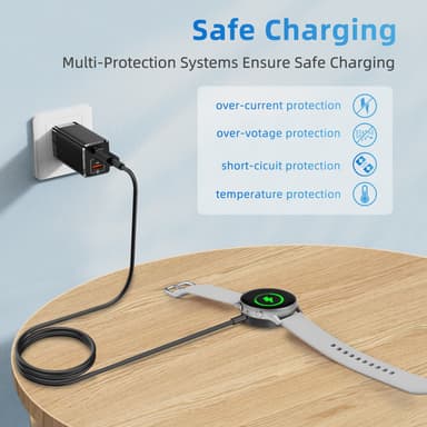 Lader (USB-C) til Samsung Galaxy Watch 3/4/5/6/7, Active 1/2 Sort