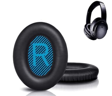 Kvalitets-øreputer for Bose QC 35/25/15 hodetelefoner 1 par Svart + blå