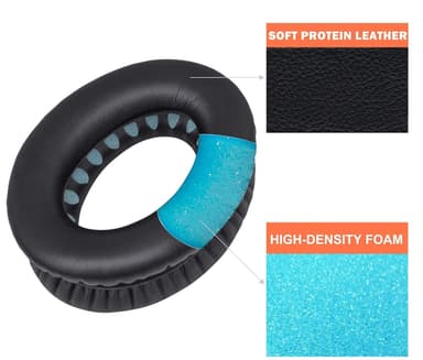 Kvalitets-øreputer for Bose QC 35/25/15 hodetelefoner 1 par Svart + blå