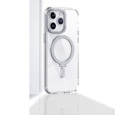 Magnetisk beskyttende telefonveske med usynlig stativ som er kompatibel med iPhone Sølv iPhone 14 Pro