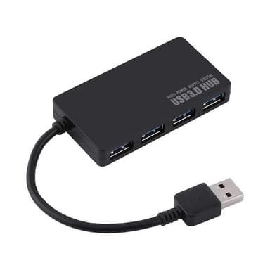 USB 3.0-hub med 4 porter Svart