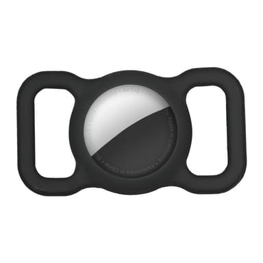 Apple AirTag deksel til hundekjede i sort silikon 2-pakning