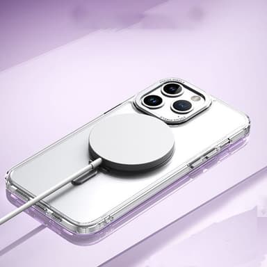 Magnetisk beskyttende telefonveske med usynlig stativ som er kompatibel med iPhone Sølv iPhone 14 Pro