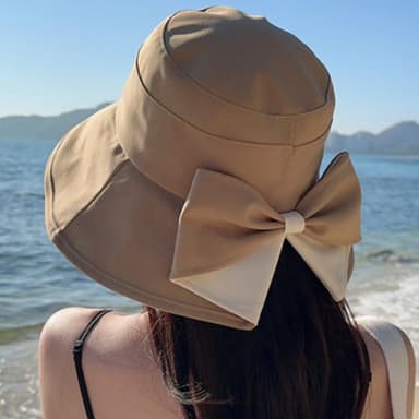 Sommer bowknot bøttehatt Kaki