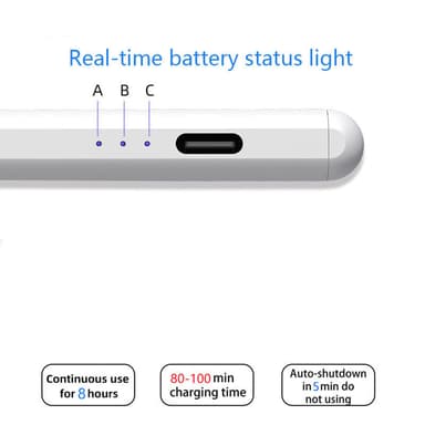 Styluspenn USB-C med 2 ekstra spisser Hvit
