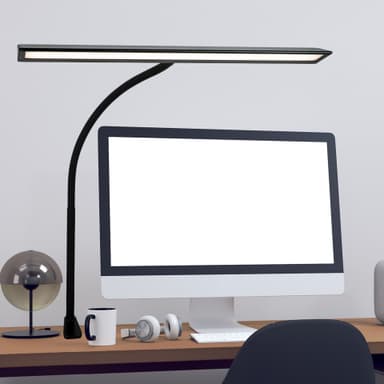 Bordlampe med klips, fem farger og fem dimmenivåer
