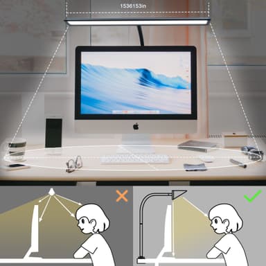 Bordlampe med klips, fem farger og fem dimmenivåer