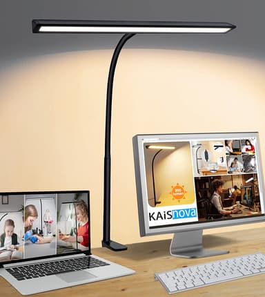 Bordlampe med klips, fem farger og fem dimmenivåer