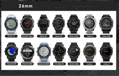 Nylon elastisk klokkerem for Garmin Descent MK3i Blå 26mm