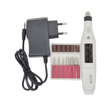 Elektrisk neglefil med 6 bits Hvit