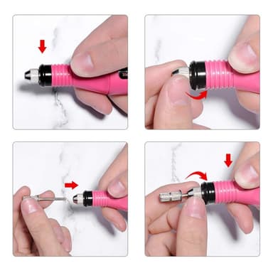 Elektrisk neglefil med 6 bits Hvit