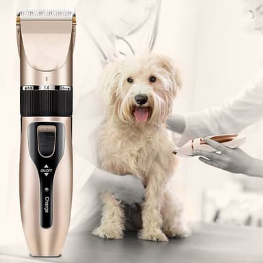 Stillegående pelstrimmer for hund, med tilbehør Champagne