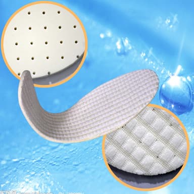 Et par hvite Gingham Terry Latex innleggssåler Hvit 37/38: 24,5x8 cm