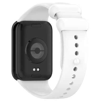Silikonklokkerem med beskyttende veske for Xiaomi Band 8 Pro Hvit