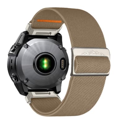 Nylon elastisk klokkerem for Garmin Descent MK3i Brun 22mm