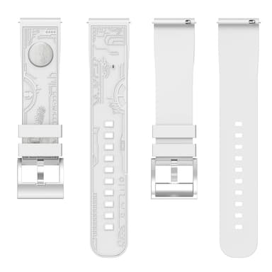 20 mm silikon klokkerem til Samsung Germin Huawei Hvit