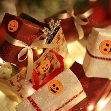 Halloween-klistremerker med gresskar 1 rull/500 stk Oransje