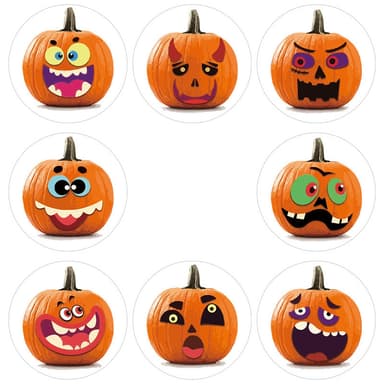 Halloween-klistremerker med gresskar 1 rull/500 stk Oransje