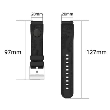 20 mm silikon klokkerem til Samsung Germin Huawei Hvit