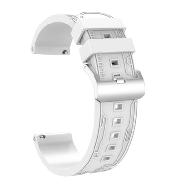 20 mm silikon klokkerem til Samsung Germin Huawei Hvit