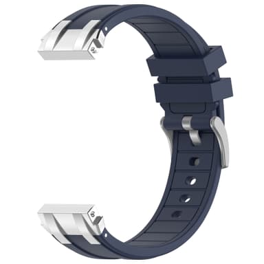 Premium silikonklokkerem 22 mm for Garmin, Samsung, Huawei (sølvspenne) Marineblå