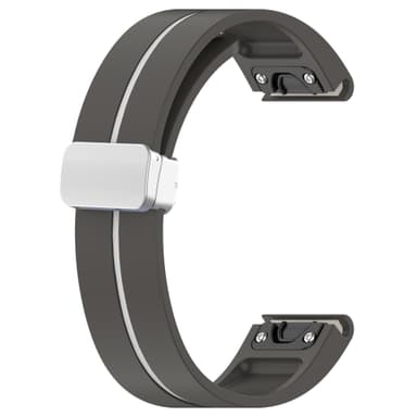 22 mm silikon magnetisk spenne klokkerem for Samsung Gear S3, Garmin Venu 3 Grå