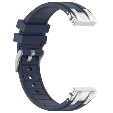 Premium silikonklokkerem 22 mm for Garmin, Samsung, Huawei (sølvspenne) Marineblå