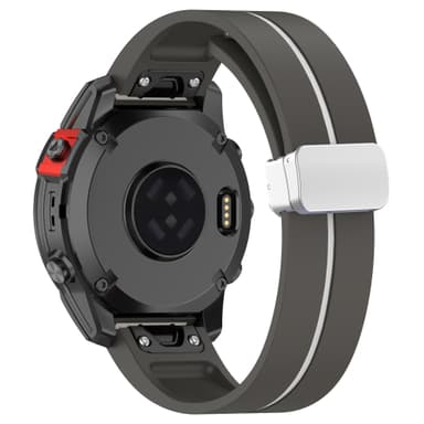 22 mm silikon magnetisk spenne klokkerem for Samsung Gear S3, Garmin Venu 3 Grå